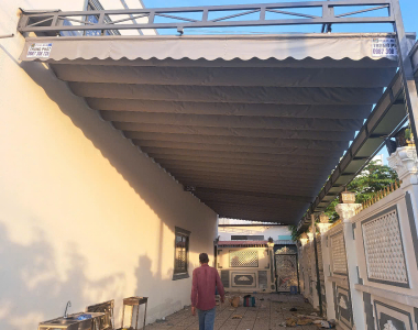 Mái bạt che nắng, mái hiên mái xếp Tiền Giang giá rẻ gần đây nhất